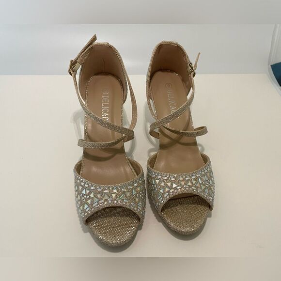 Delicacy shoes, Style: Excited, color Champagne, all man made materials - Picture 12 of 13